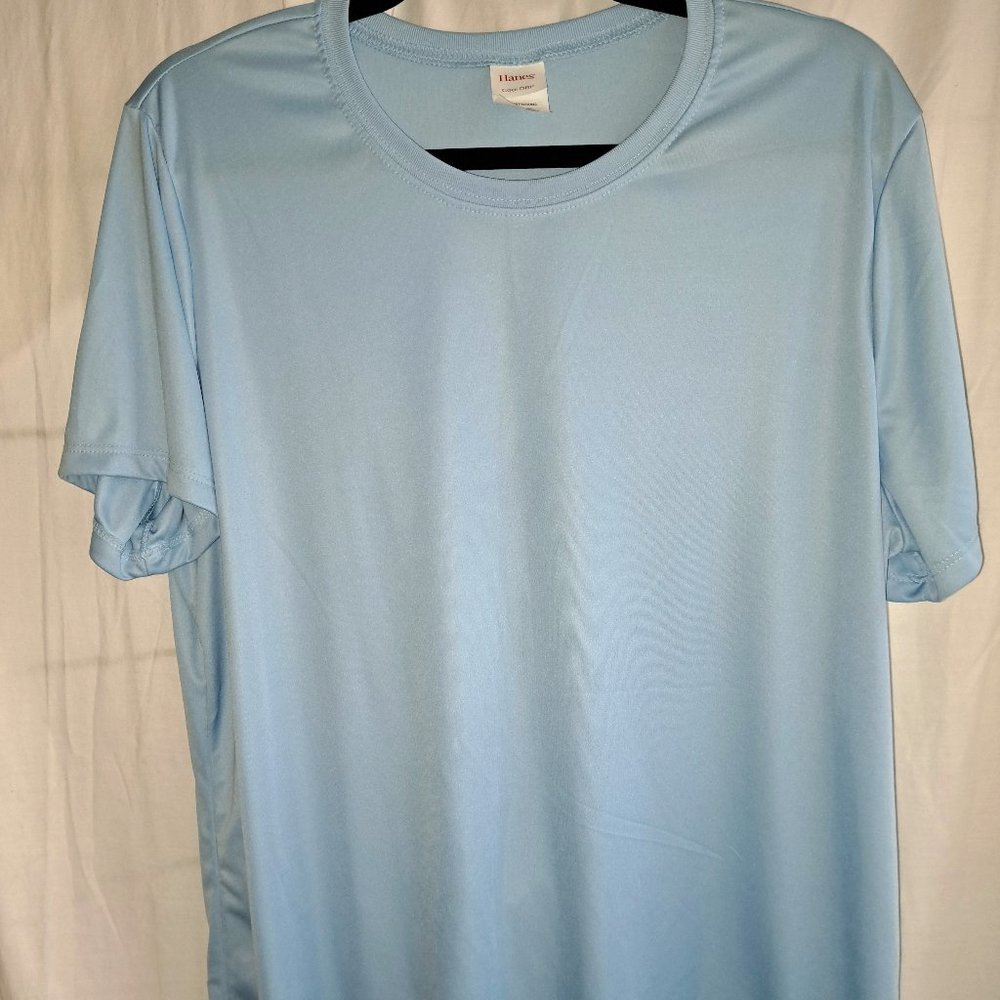 Hanes, 2XL, Sky Blue, Active wear, T-shirt, Athleisure, Short Sleeve